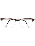 Lindberg 'strip' Glasses, Brown, Acetate/titanium