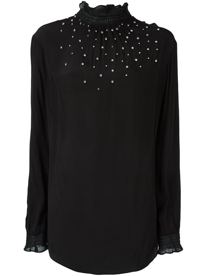 Twin-set Embellished Blouse, Women's, Size: Xs, Black, Viscose/polyester