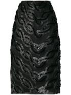 Erika Cavallini Side-slit Embellished Skirt - Black