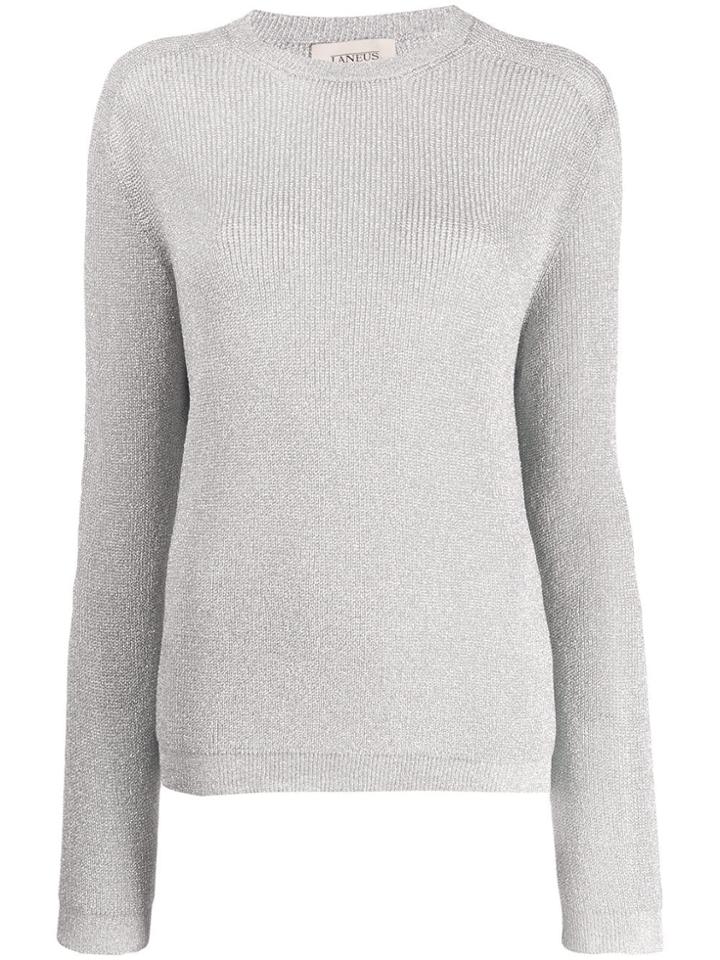 Laneus Classic Knit Sweater - Silver