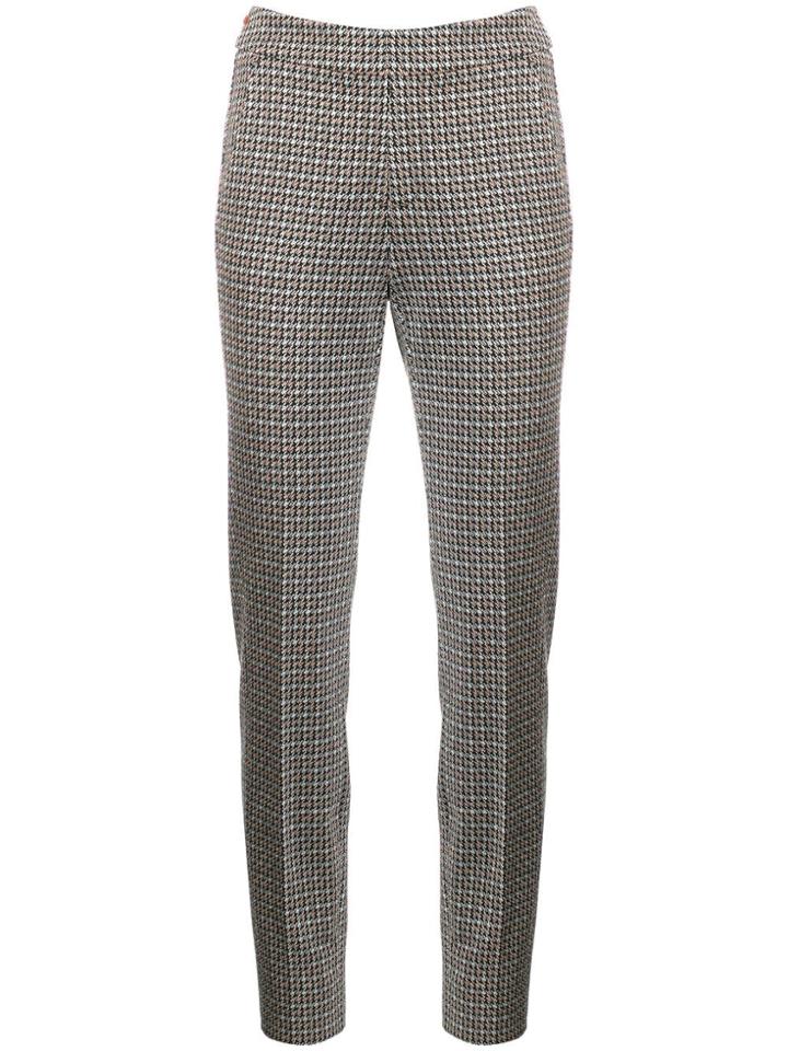 Luisa Cerano Houndstooth Tailored Trousers - Neutrals