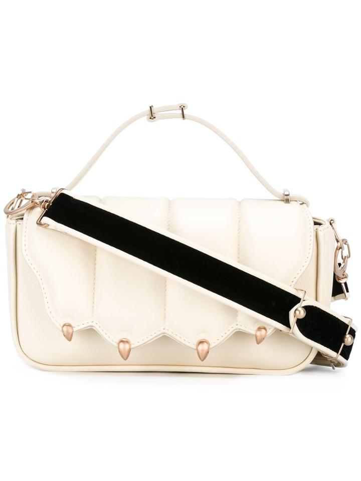 Marco De Vincenzo Velvet Strap Cross Body Bag - White