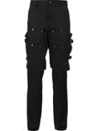 Comme Des Garçons Homme Plus Buckled Trousers, Men's, Size: Medium, Black, Polyester