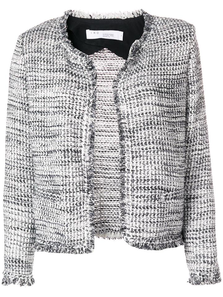 Iro Collarless Raw-edge Jacket - White