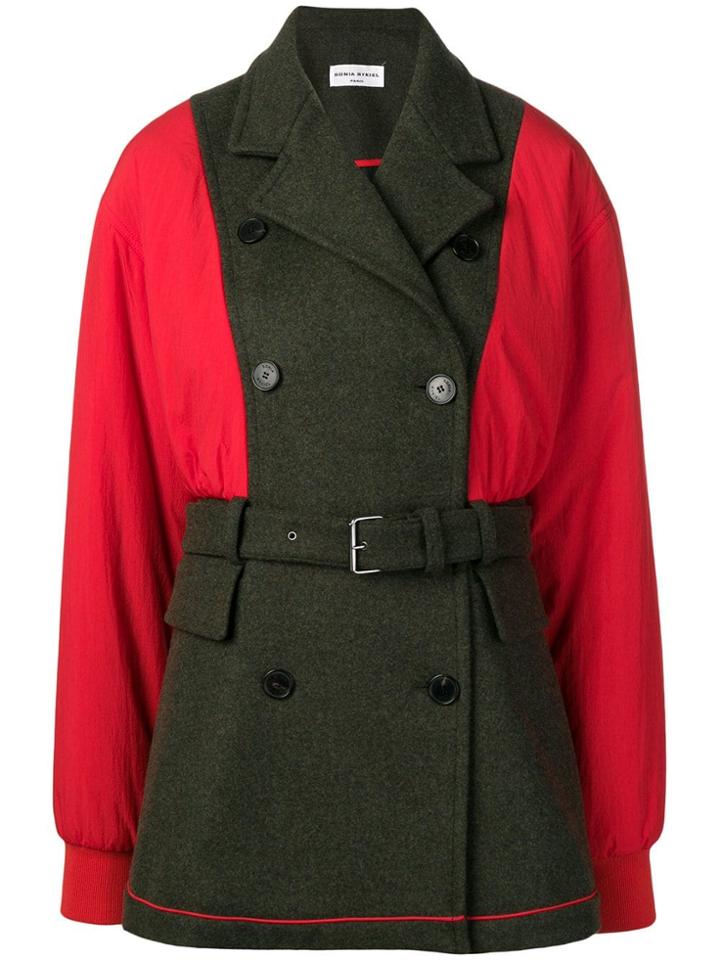 Sonia Rykiel Colour Block Hybrid Coat - Red