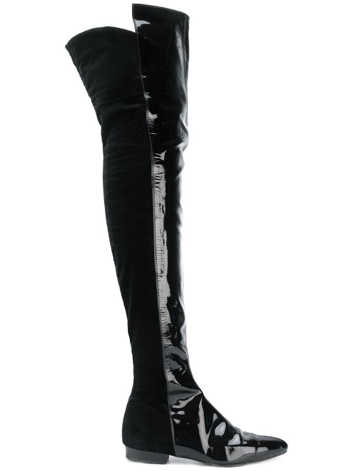 Versace Vintage Over The Knee Boots - Black