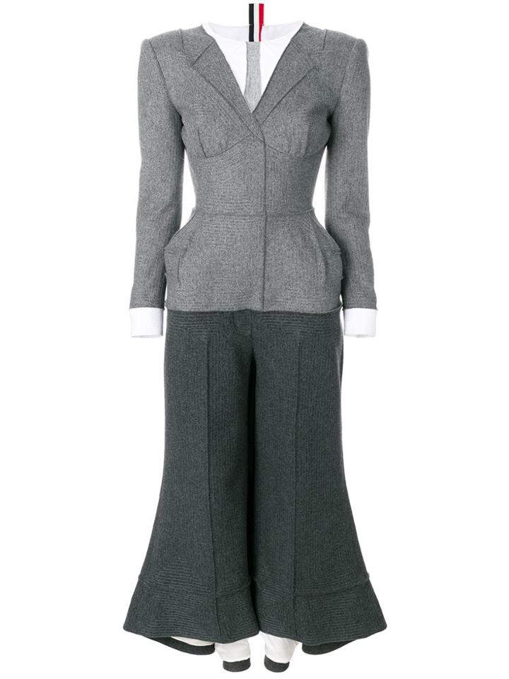 Thom Browne Flannel Anatomical Trompe L'oeil Jumpsuit - Grey