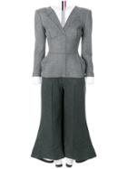 Thom Browne Flannel Anatomical Trompe L'oeil Jumpsuit - Grey