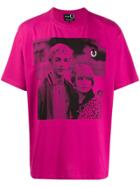 Raf Simons X Fred Perry Two Tone Print T-shirt - Pink