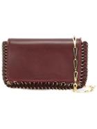 Paco Rabanne Chainmail Trim Clutch, Women's, Pink/purple, Calf Leather/metal