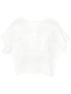 Julien David Tiered Tulle Blouse - White