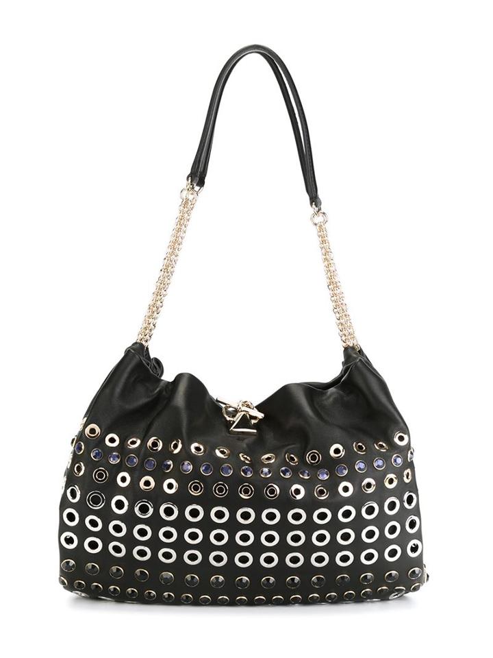 Sonia Rykiel Eyelet Embellished Shoulder Bag, Women's, Black