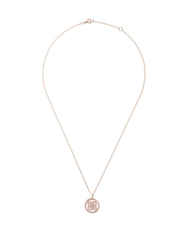 De Beers 18kt Rose Gold Enchanted Lotus Openwork Medal Diamond