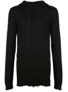 Unravel Project Distressed Detail Hoodie - Black