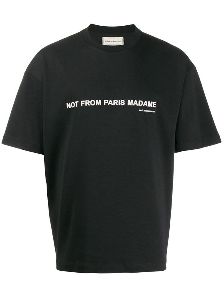 Drôle De Monsieur Printed Cotton T-shirt - Black