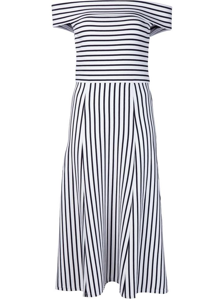 Derek Lam 10 Crosby Off-shoulder Striped Dress