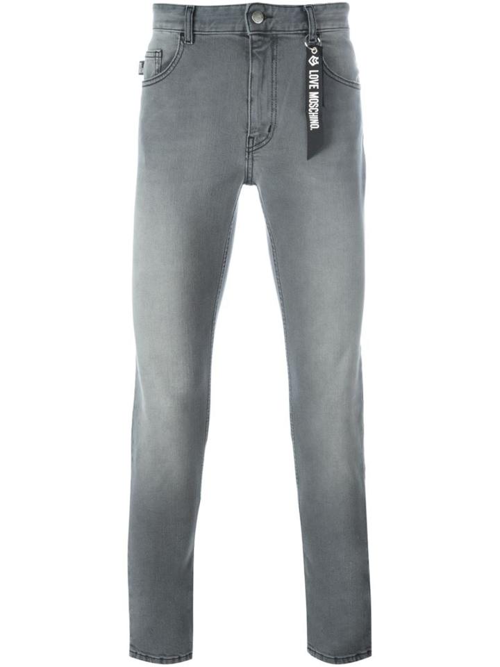 Love Moschino Slim Fit Jeans, Men's, Size: 31, Grey, Cotton/spandex/elastane
