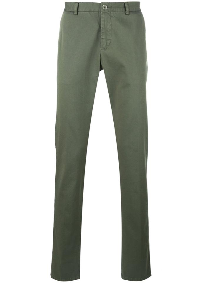 Etro Classic Chinos, Men's, Size: 50, Green, Cotton/spandex/elastane