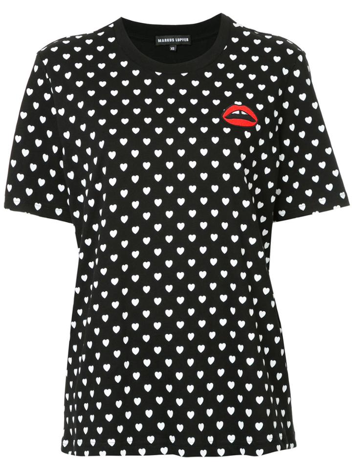 Markus Lupfer Heart Print T-shirt - Black