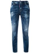 Dsquared2 Distressed Straight Jeans - Blue