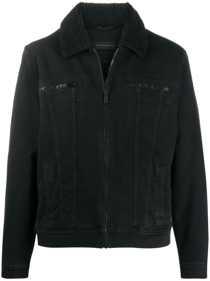 John Varvatos Stitching Detail Bomber Jacket - Black