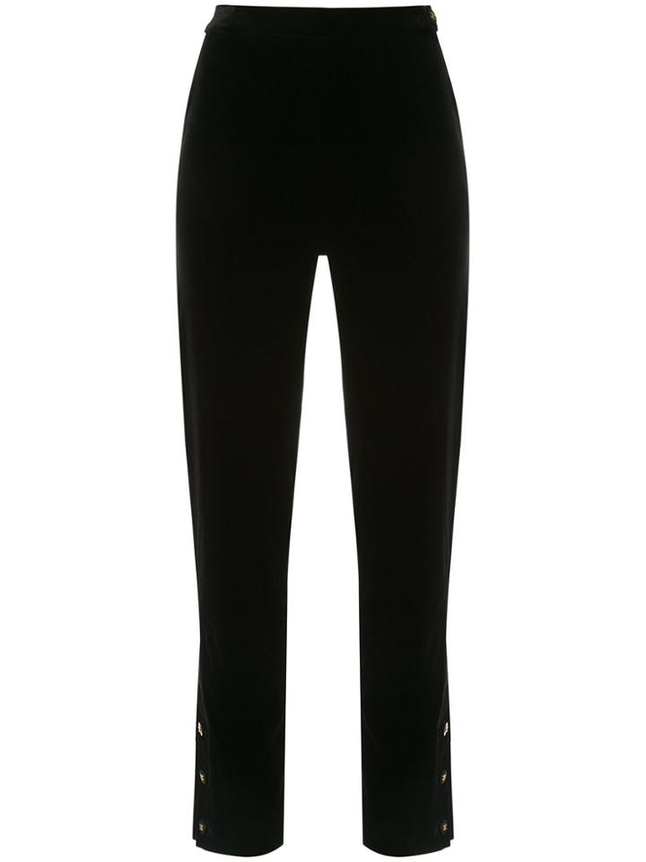 Chanel Pre-owned Cc Straight-leg Trousers - Black