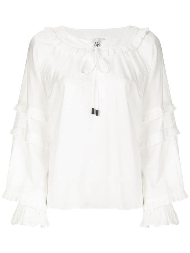 Aje Tolman Pleat Blouse - White