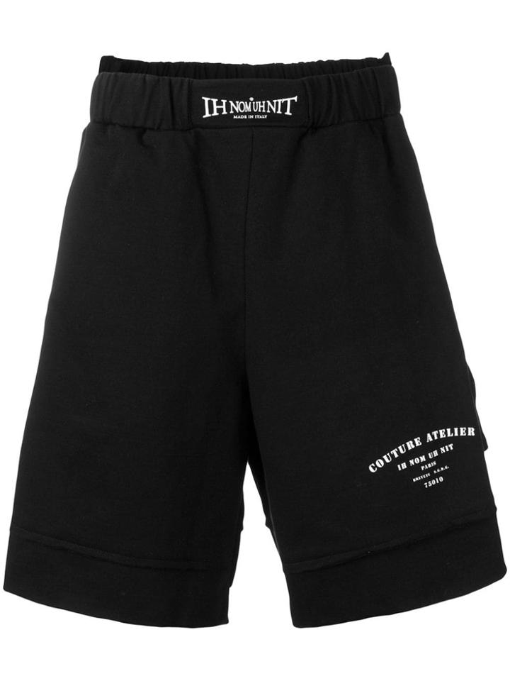 Ih Nom Uh Nit Layered Logo Running Shorts - Black