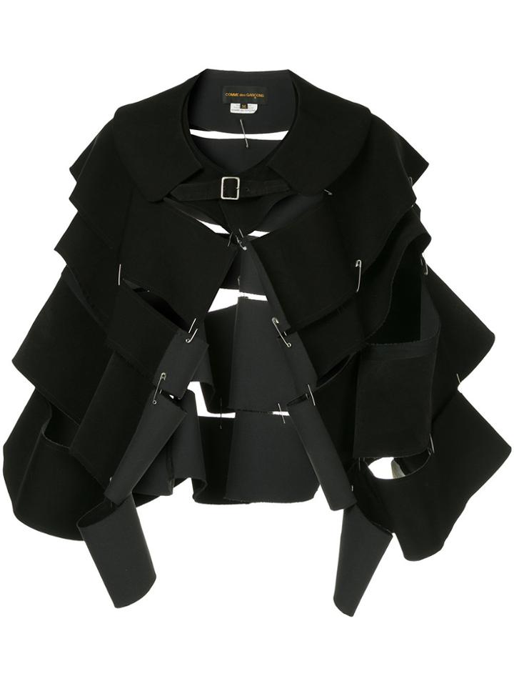 Comme Des Garçons Vintage Pin-detail Flared Jacket - Black