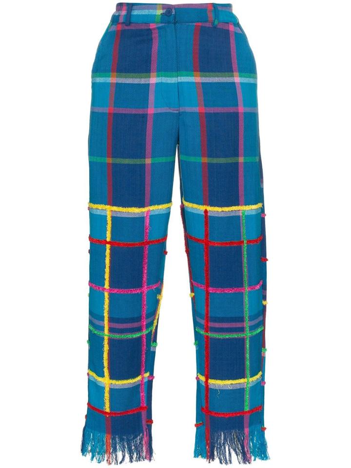 All Things Mochi Vivienne Check Trousers - Blue