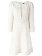 Isabel Marant - Floral Neckline Dress - Women - Silk/cotton/linen/flax - 38, Nude/neutrals, Silk/cotton/linen/flax