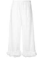 Erika Cavallini Ruffled Detail Cropped Trousers - White
