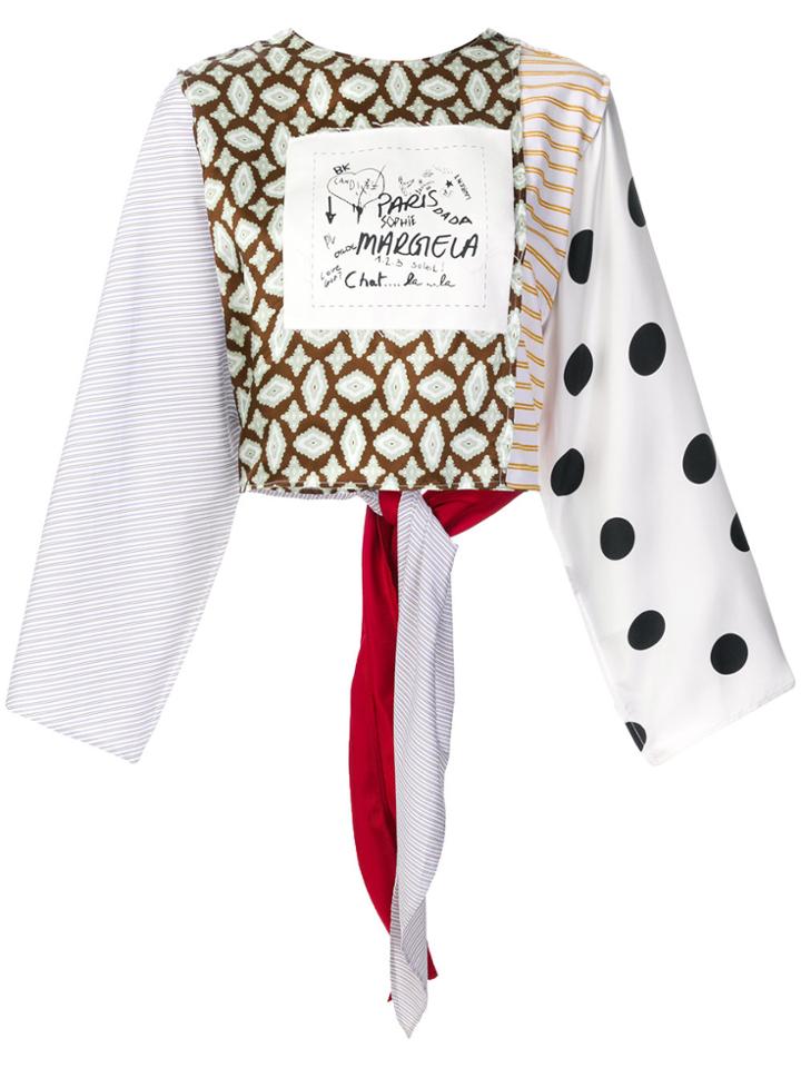 Mm6 Maison Margiela Patchwork Tie Back Blouse - Multicolour