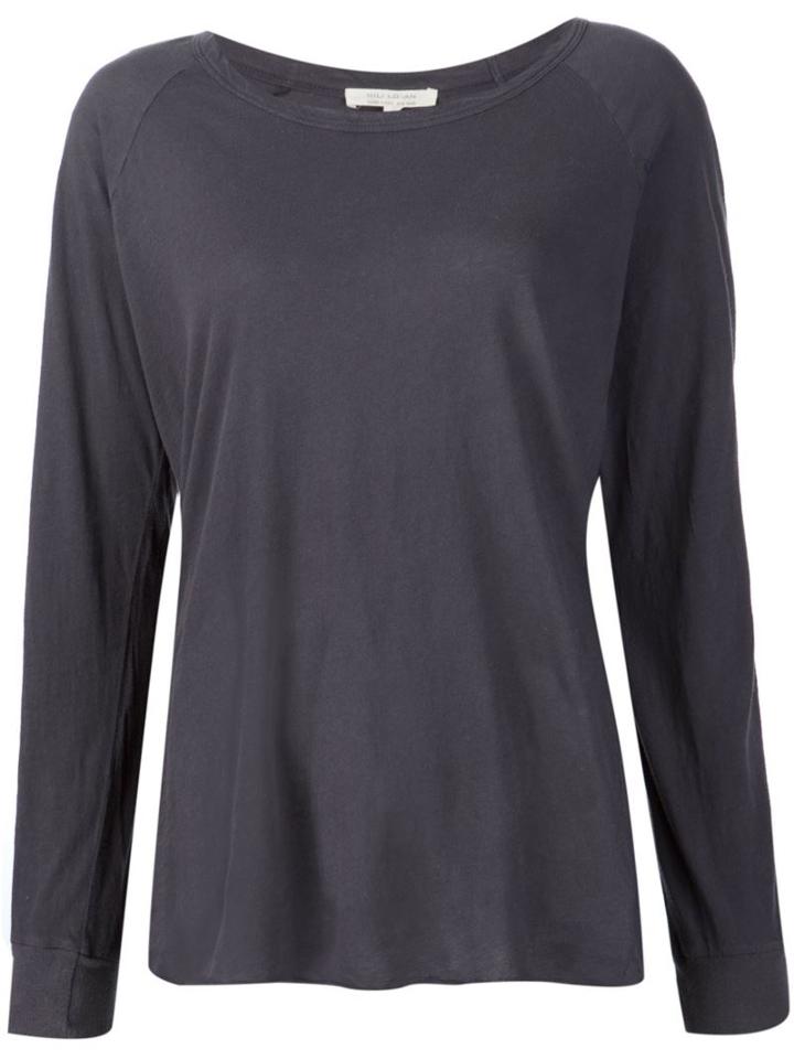 Nili Lotan Raw Hem T-shirt, Women's, Size: Small, Grey, Cotton