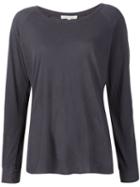 Nili Lotan Raw Hem T-shirt, Women's, Size: Small, Grey, Cotton
