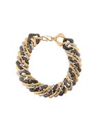 Yves Saint Laurent Vintage 1980's Rock Collector Necklace - Metallic
