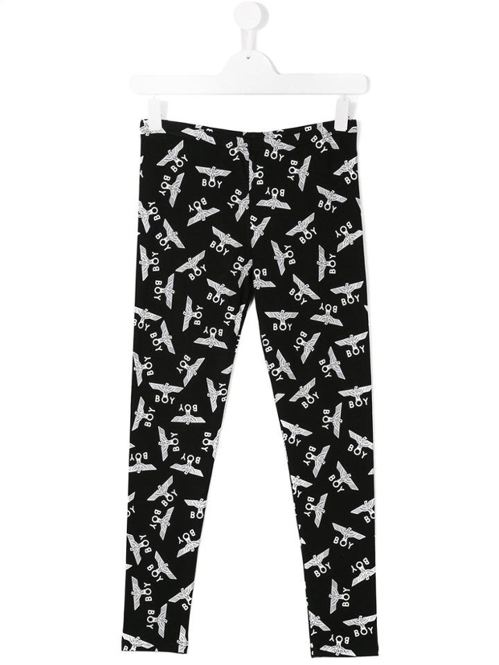Boy London Kids Logo Print Trousers - Black