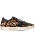 Golden Goose Distressed Leopard Print Sneakers - Neutrals