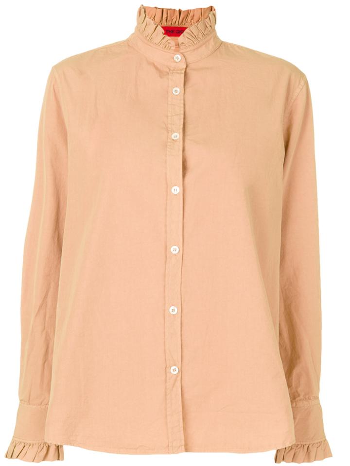 The Gigi Ruched Shirt - Brown