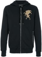 Alexander Mcqueen Embroidered Hooded Sweatshirt - Black