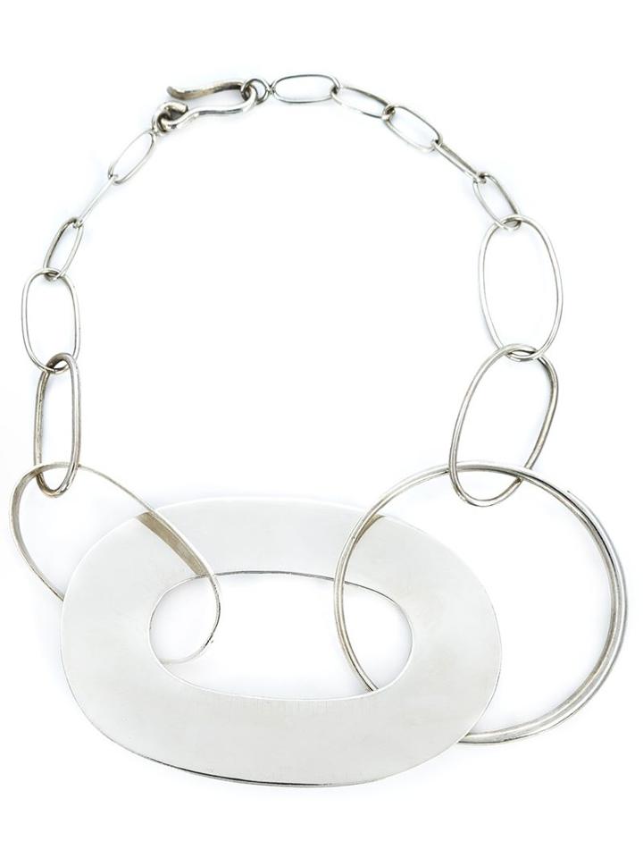 Taher Chemirik Interlocking Hoop Necklace, Women's, Metallic, Silver