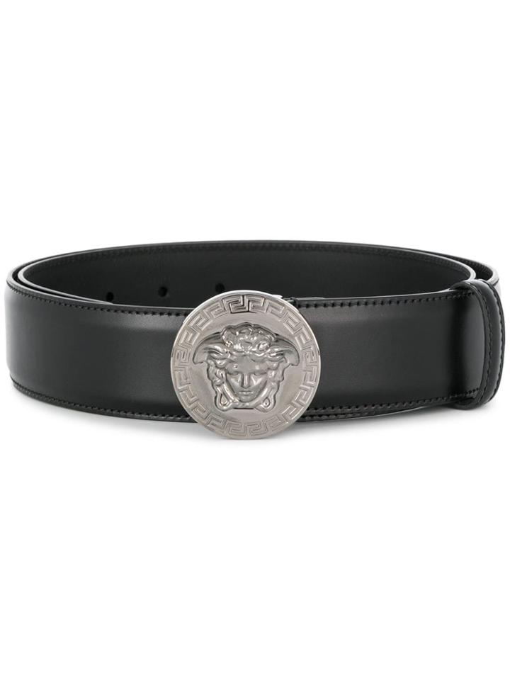 Versace Box Frame Logo Buckle Belt - Black