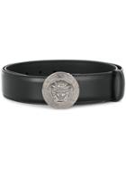 Versace Box Frame Logo Buckle Belt - Black
