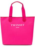 Twin-set Logoed Heart Tote Bag - Pink & Purple
