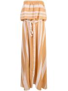 Lemlem Striped Strapless Dress - Brown