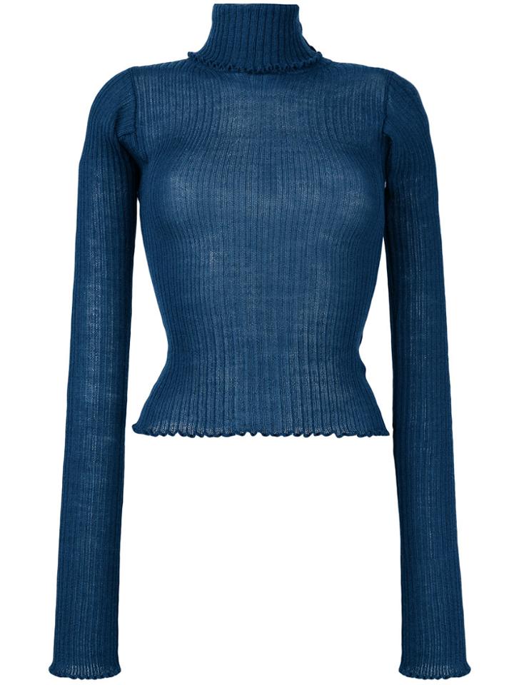 Mm6 Maison Margiela Roll Neck Pullover - Blue
