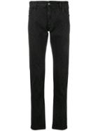 Fendi Logo Print Fitted Jeans - Black