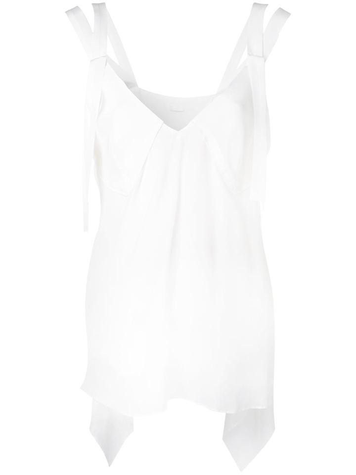 Rito Double Handle V Neck Top, Women's, Size: 38, White, Silk/polyester