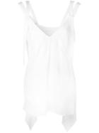 Rito Double Handle V Neck Top, Women's, Size: 38, White, Silk/polyester