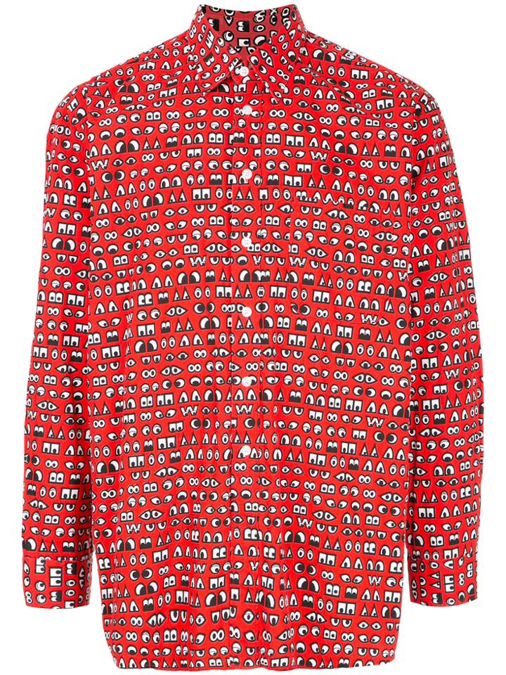 Walter Van Beirendonck Vintage Eyes Print Shirt - Red